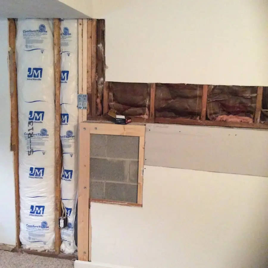 Wall insulation replacement during Contents Cleaning & Restoration in Washingtonville